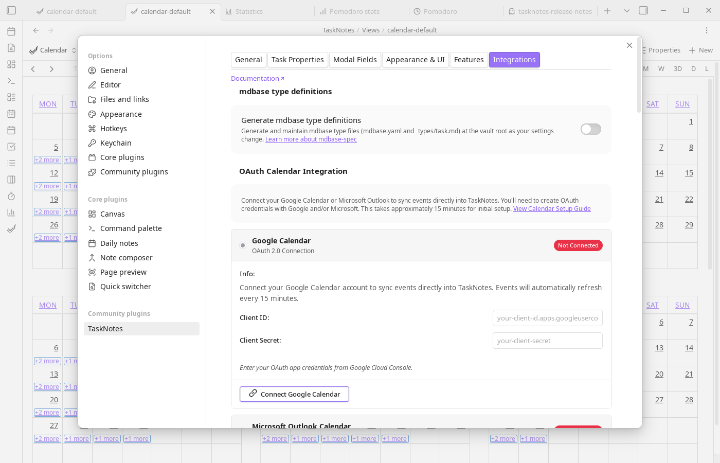 Integrations Settings