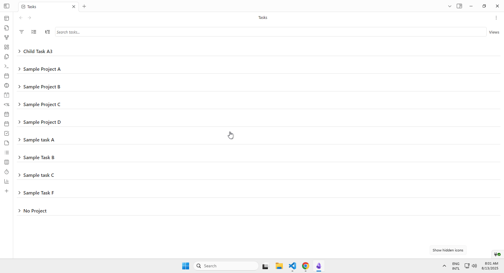 Left subtask chevron