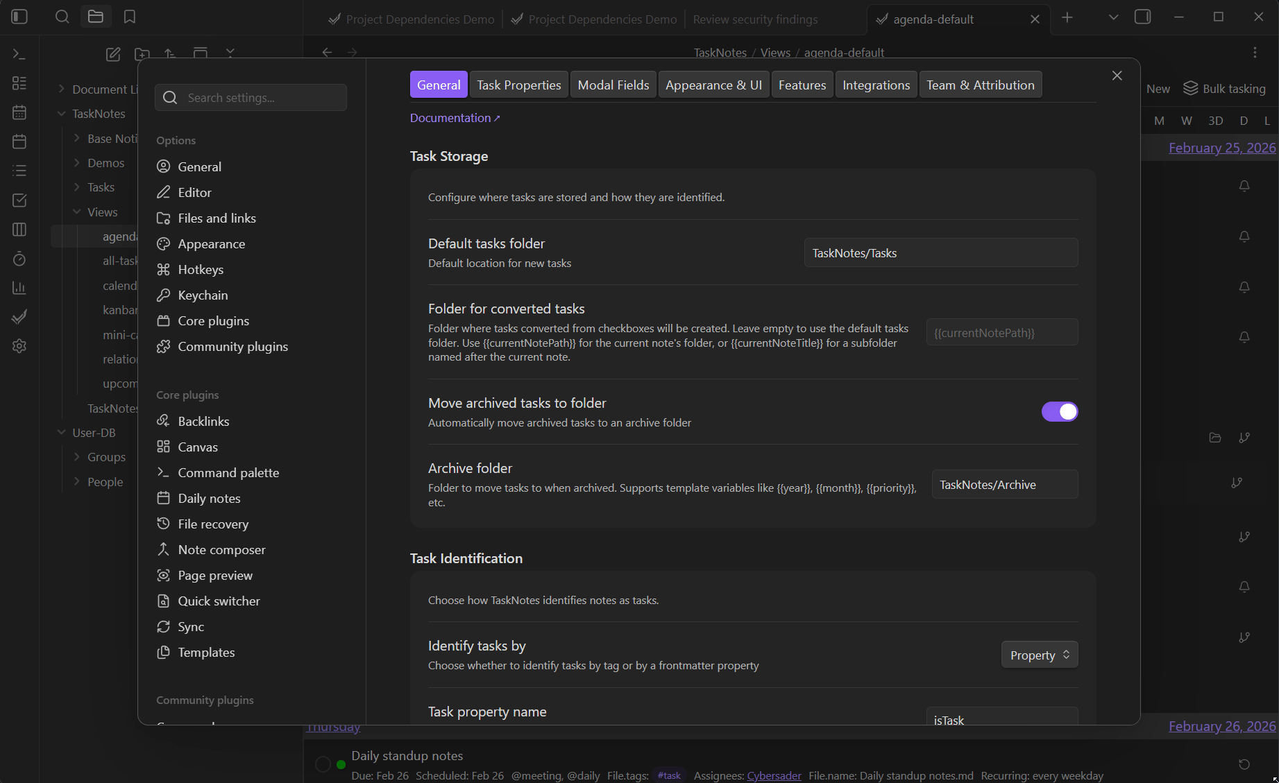 task auto archive status trigger