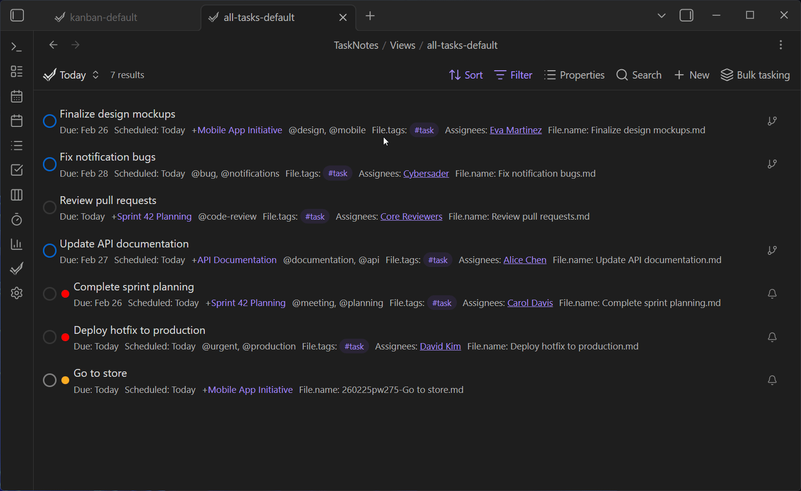 task context menu create subtask