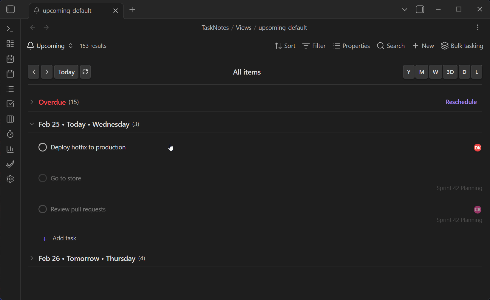 task edit add project search